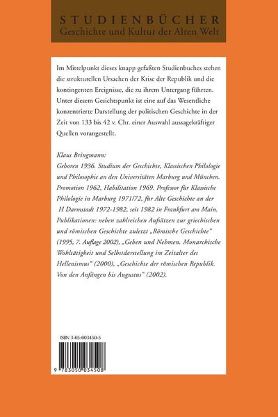 Produktbild: Krise und Ende der r&ouml;mischen Republik (133&ndash;42 v. Chr.)