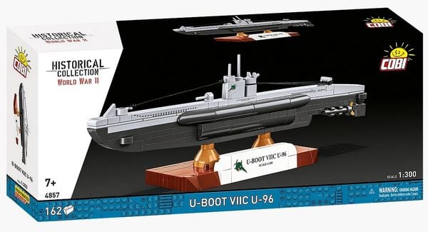 Produktbild: COBI Historical Collection 4857 - U-BOOT VIIC U-96, WWII, Bausatz 1:300, 162 Klemmbausteine