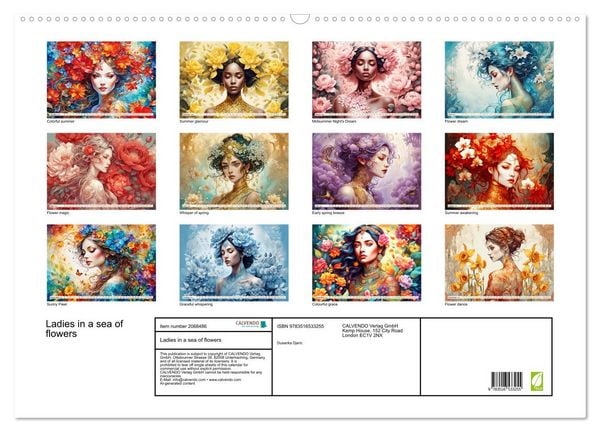 Produktbild: Ladies in a sea of flowers (Wall Calendar 2026 DIN A2 landscape), CALVENDO 12 Month Wall Calendar