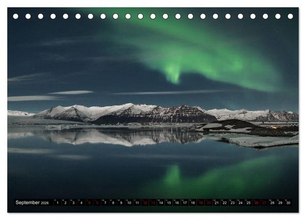 Produktbild: Aurora borealis - Magische Polarlichtn&auml;chte in Island und Norwegen (Tischkalender 2026 DIN A5 quer), CALVENDO Monatskalender