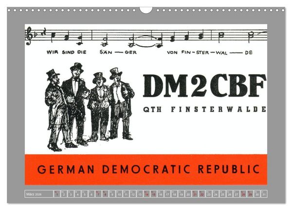 Produktbild: DDR - Ostalgie auf QSL-Karten (Wandkalender 2026 DIN A3 quer), CALVENDO Monatskalender