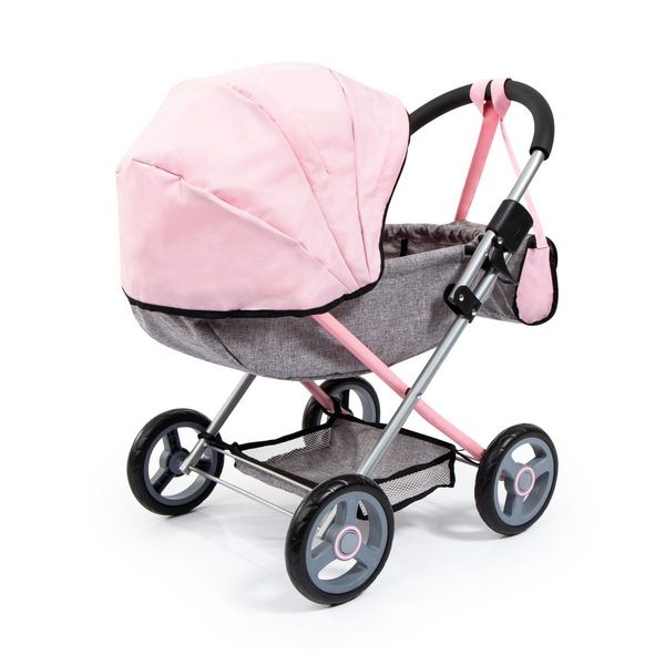 Produktbild: Puppenwagen Cosy grau/rosa 63x34x58cm
