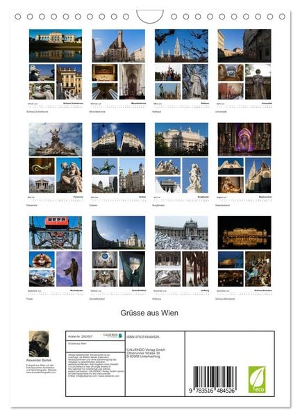 Produktbild: Gr&uuml;sse aus Wien (Wandkalender 2026 DIN A4 hoch), CALVENDO Monatskalender