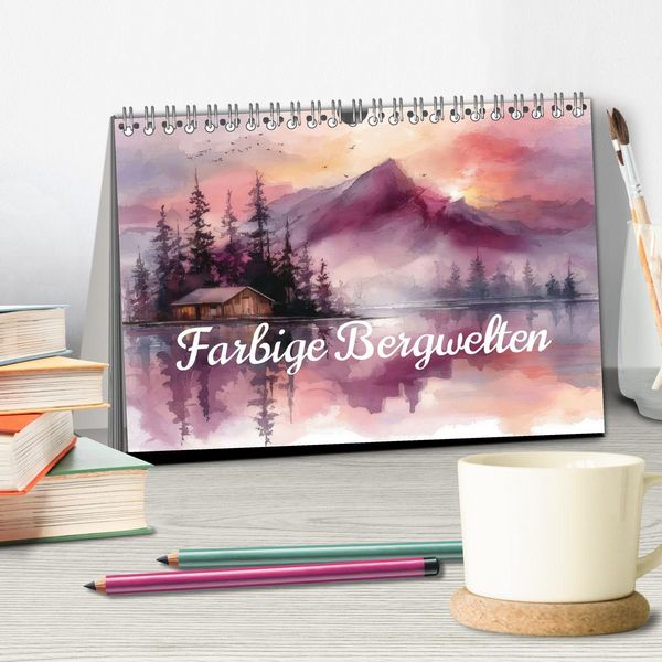 Produktbild: Farbige Bergwelten (Tischkalender 2026 DIN A5 quer), CALVENDO Monatskalender