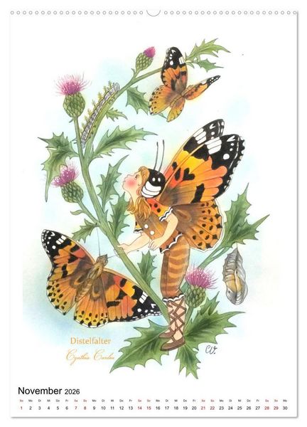 Produktbild: Schmetterlings-Elfen (hochwertiger Premium Wandkalender 2026 DIN A2 hoch), Kunstdruck in Hochglanz