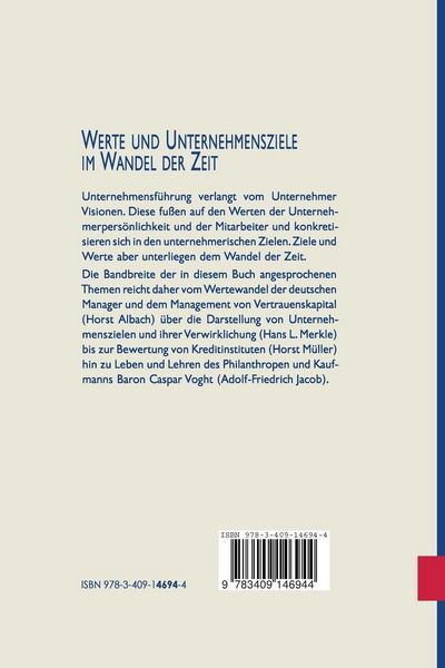 Produktbild: Werte und Unternehmensziele im Wandel der Zeit
