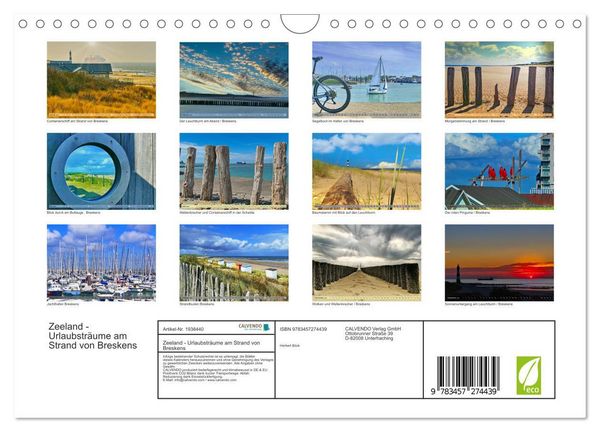 Produktbild: Zeeland - Urlaubstr&auml;ume am Strand von Breskens (Wandkalender 2026 DIN A4 quer), CALVENDO Monatskalender