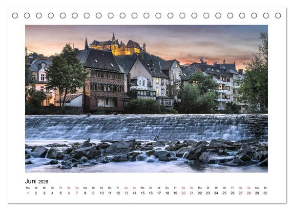 Produktbild: Marburg an der Lahn - ein Jahr in Bildern (Tischkalender 2026 DIN A5 quer), CALVENDO Monatskalender