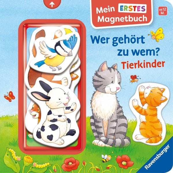 Mein erstes Magnetbuch - Wer gehört zu wem? Tierkinder, Gebundene Ausgabe von Sandra Grimm, Ravensburger Verlag GmbH, 9783473421664