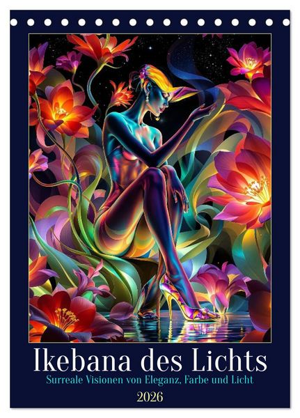 Ikebana des Lichts (Tischkalender 2026 DIN A5 hoch), CALVENDO Monatskalender