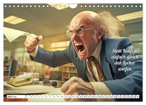Produktbild: Spr&uuml;che mit Humor - KI-Bilder (Wandkalender 2026 DIN A4 quer), CALVENDO Monatskalender