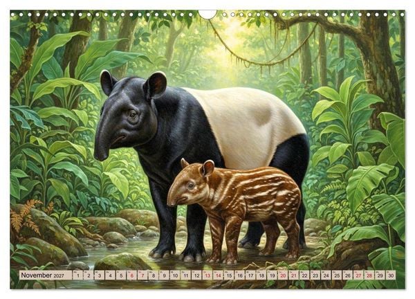 Produktbild: Asiens Tiere im Stil alter Naturstudien (Wandkalender 2027 DIN A3 quer), CALVENDO Monatskalender