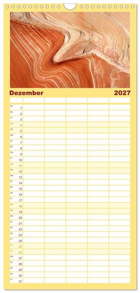 Produktbild: Familienplaner 2027 - Paria Canyon - The Wave Naturwunder mit 5 Spalten (Wandkalender, 21 x 45 cm) CALVENDO