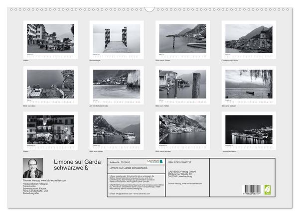 Produktbild: Limone sul Garda schwarzwei&szlig; (Wandkalender 2026 DIN A2 quer), CALVENDO Monatskalender