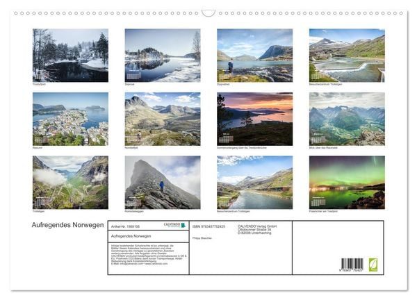 Produktbild: Aufregendes Norwegen (Wandkalender 2026 DIN A2 quer), CALVENDO Monatskalender
