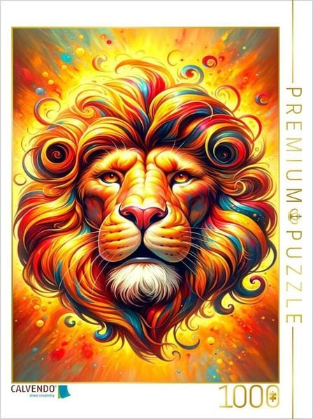 Produktbild: CALVENDO Puzzle L&ouml;we - Ein Motiv aus dem Kalender Sternzeichen - Ein Jahr unter den Sternen mit von KI gemalten Tierkreiszeichen | 1000 Teile Lege-Gr&ouml;