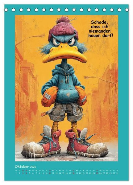 Produktbild: Quack Attacke. Enten au&szlig;er Kontrolle (Tischkalender 2026 DIN A5 hoch), CALVENDO Monatskalender