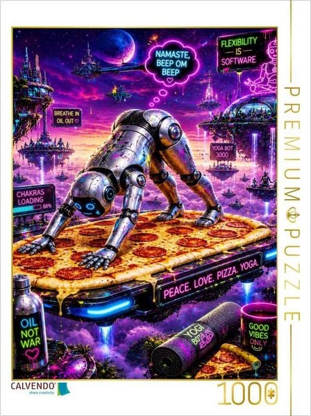 CALVENDO Puzzle robot yoga | 1000 Teile Lege-Größe 64x48cm Foto-Puzzle für glückliche Stunden