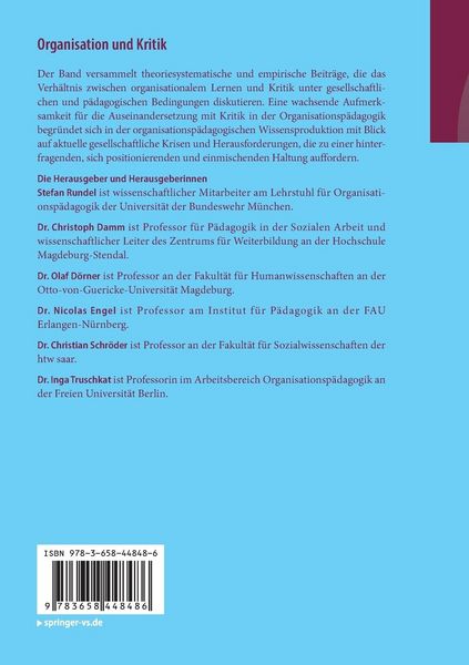 Produktbild: Organisation und Kritik