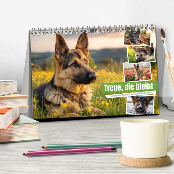 Produktbild: Treue, die bleibt. Emotionale Augenblicke mit Sch&auml;ferhunden. (Tischkalender 2027 DIN A5 quer), CALVENDO Monatskalender