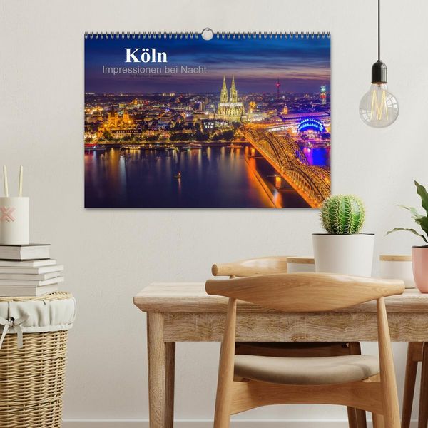 Produktbild: K&ouml;ln Impressionen bei Nacht (Wandkalender 2026 DIN A3 quer), CALVENDO Monatskalender