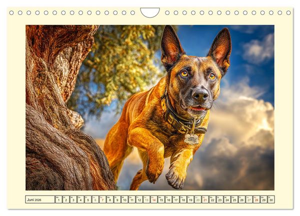 Produktbild: Malinois im Einsatz. Heldenhafte Hunde mit Ausdauer und Mut (Wandkalender 2026 DIN A4 quer), CALVENDO Monatskalender