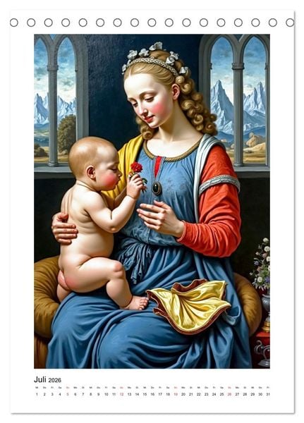 Produktbild: Marienbilder der Renaissance neu interpretiert (Tischkalender 2026 DIN A5 hoch), CALVENDO Monatskalender