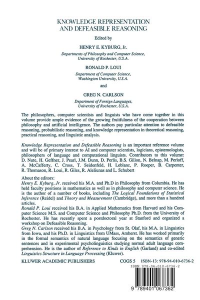 Produktbild: Knowledge Representation and Defeasible Reasoning