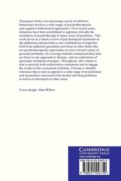 Produktbild: Psychotherapy, Psychological Treatments and the Addictions