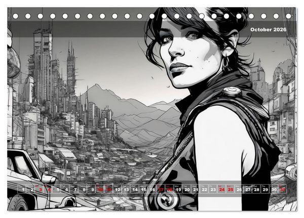 Produktbild: Yolanda's portraits, a graphic portfolio (Desk Calendar 2026 DIN A5 landscape), CALVENDO 12 Month DeskCalendar