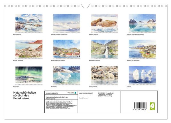 Produktbild: Natursch&ouml;nheiten n&ouml;rdlich des Polarkreises (Wandkalender 2027 DIN A3 quer), CALVENDO Monatskalender