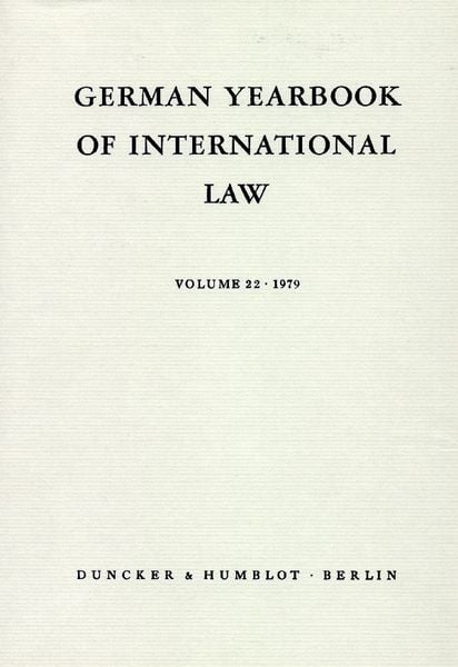 Jahrbuch für Internationales Recht XXII/1979, Gebundene Ausgabe von , Duncker & Humblot, 9783428046331