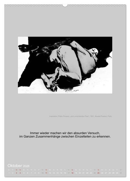 Produktbild: EROTISCHE BODYPAINTING ZITATE - HOMMAGE AN KLIMT, SCHIELE UND PICASSO (hochwertiger Premium Wandkalender 2026 DIN A2 hoch), Kunstdruck in Hochglanz