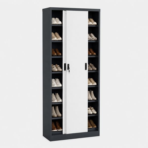 Produktbild: Stahl Schuhschrank Malivo 80 x 180 x 40 cm