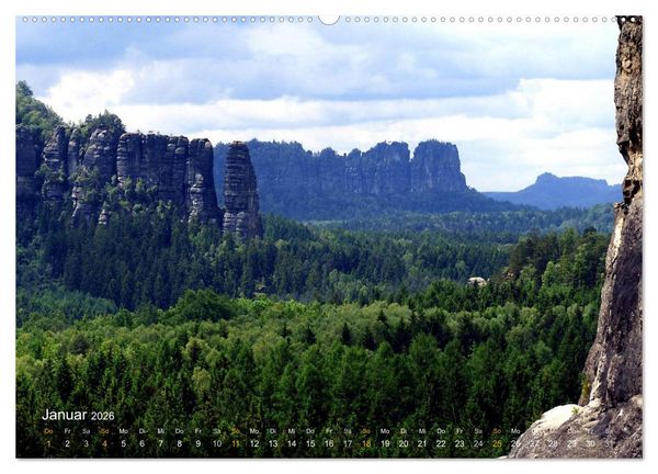 Produktbild: ElbsandSTEIN, kunstwerk der natur (hochwertiger Premium Wandkalender 2026 DIN A2 quer), Kunstdruck in Hochglanz