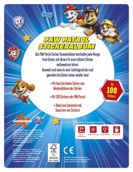 Produktbild: PAW Patrol Mein Stickeralbum mit 100 Stickern