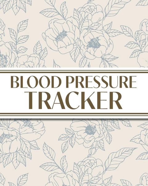 Produktbild: XL Large Print 1-Year Blood Pressure Tracker (Blue Roses on Cream)