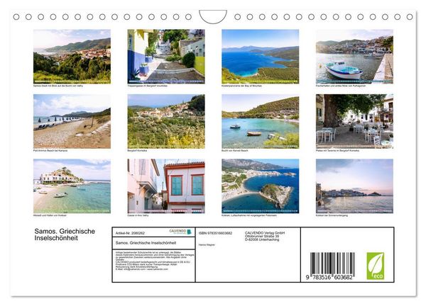 Produktbild: Samos. Griechische Inselsch&ouml;nheit (Wandkalender 2026 DIN A4 quer), CALVENDO Monatskalender