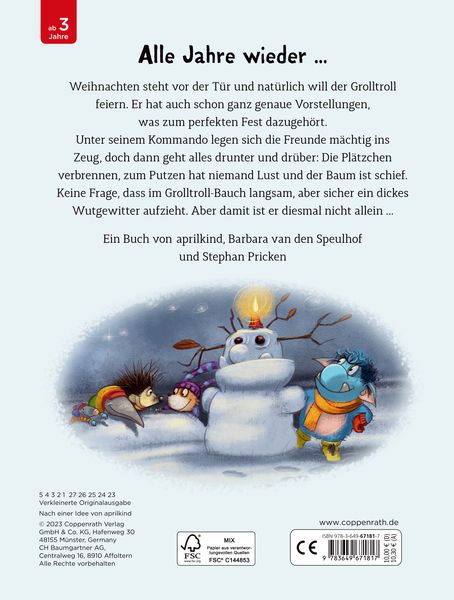 Produktbild: Der Grolltroll &ndash; Sch&ouml;ne Bescherung! (Pappbilderbuch)