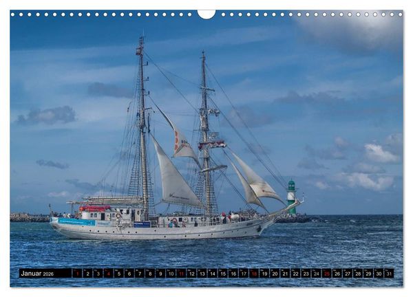 Produktbild: Segelschiffe vor Warnem&uuml;nde (Wandkalender 2026 DIN A3 quer), CALVENDO Monatskalender
