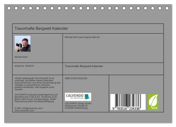 Produktbild: Traumhafte Bergwelt Kalender (Tischkalender 2026 DIN A5 quer), CALVENDO Monatskalender