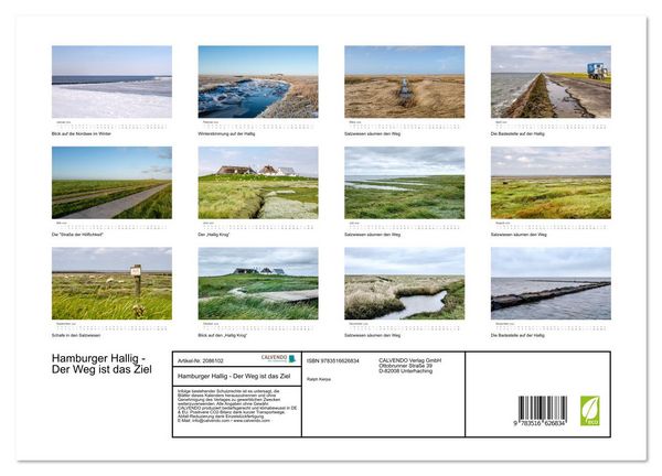 Produktbild: Hamburger Hallig - Der Weg ist das Ziel (hochwertiger Premium Wandkalender 2026 DIN A2 quer), Kunstdruck in Hochglanz