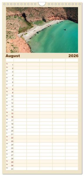 Produktbild: Familienplaner 2026 - Mexiko aus der Vogelperspektive mit 5 Spalten (Wandkalender, 21 x 45 cm) CALVENDO