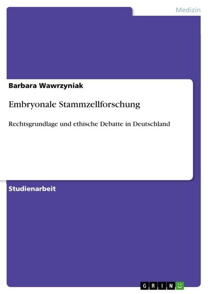Produktbild: Embryonale Stammzellforschung
