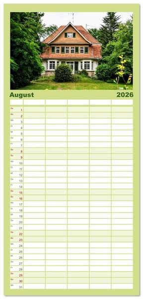 Produktbild: Familienplaner 2026 - Die Villenkolonie in Buchschlag mit 5 Spalten (Wandkalender, 21 x 45 cm) CALVENDO