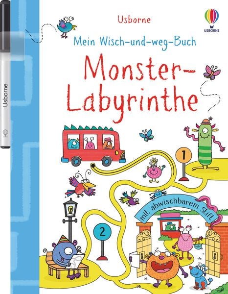 Mein Wisch-und-weg-Buch: Monster-Labyrinthe, Taschenbuch von Jane Bingham, Usborne, 978-1-78941-676-3