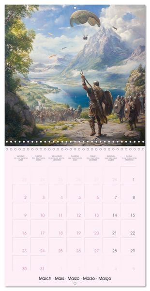 Produktbild: Flying through ancient history with AI (Wall Calendar 2026 12 &times; 12 Inch) CALVENDO 12 Month Wall Calendar