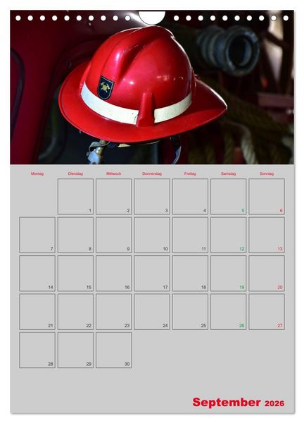 Produktbild: Alte Feuerwehrhelme - Terminplaner (Wandkalender 2026 DIN A4 hoch), CALVENDO Monatskalender