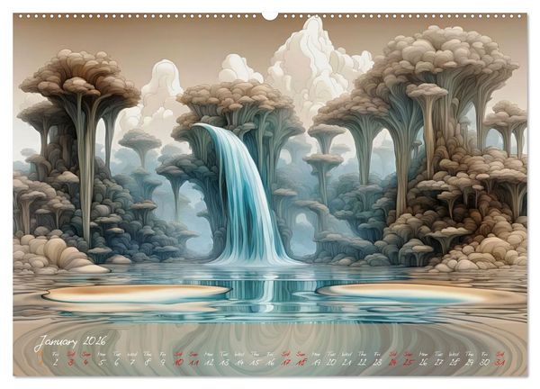 Produktbild: Enchanting waterfalls (High Quality Premium Wall Calendar 2026 DIN A2 landscape),CALVENDO 12 Month Wall Calendar