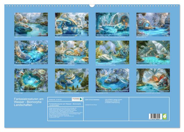 Produktbild: Fantasiekreaturen am Wasser - Biomorphe Landschaften (Wandkalender 2026 DIN A2 quer), CALVENDO Monatskalender